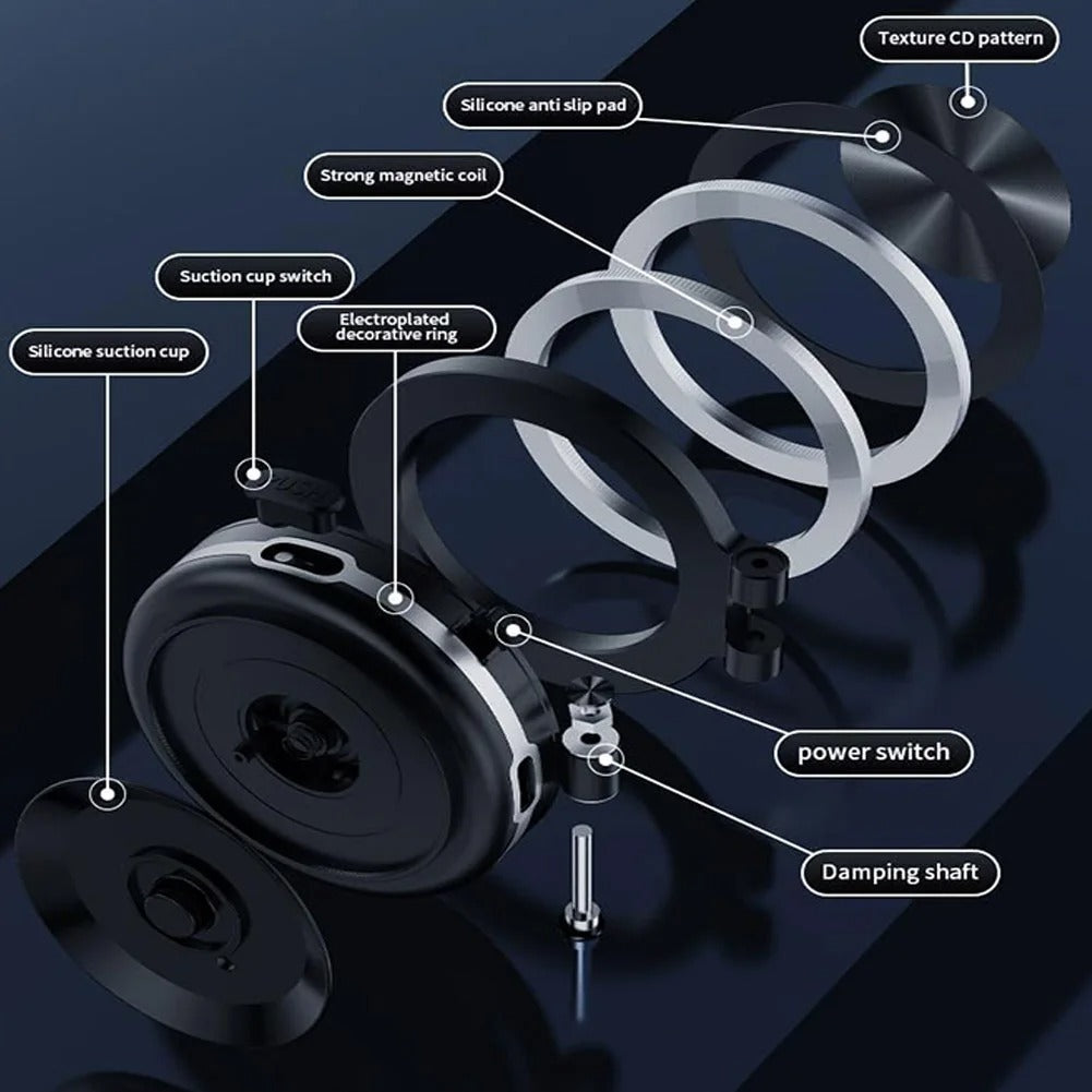 360° Folding Electric-Magnetic Phone Holder with Intelligent Vacuum