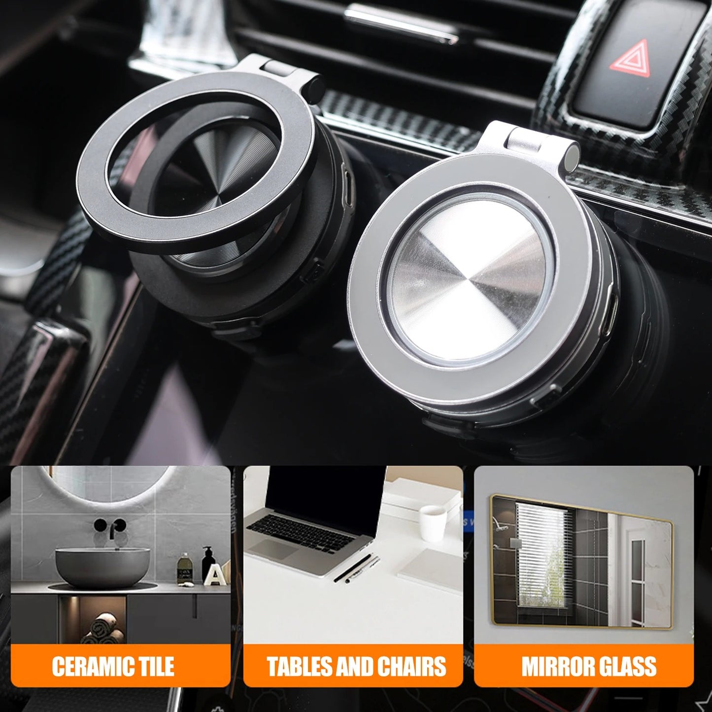 360° Folding Electric-Magnetic Phone Holder with Intelligent Vacuum