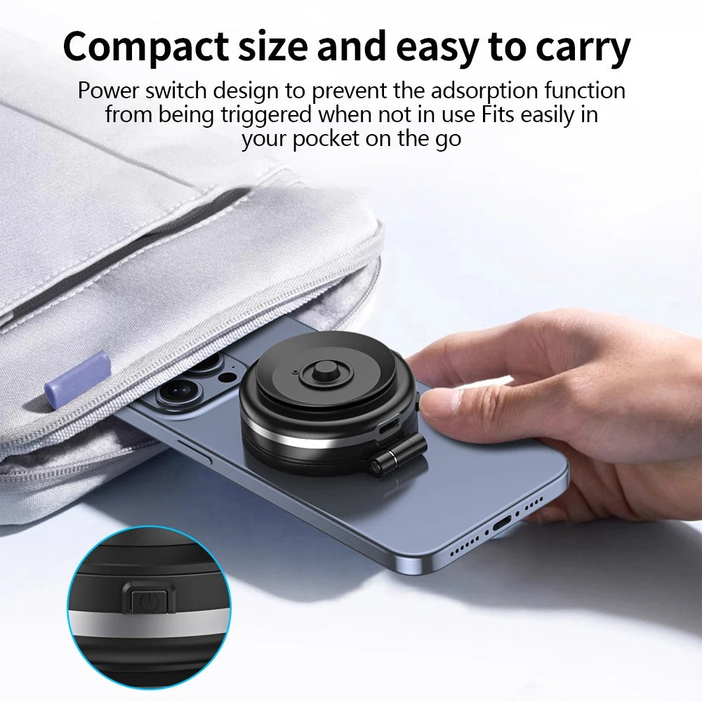 360° Folding Electric-Magnetic Phone Holder with Intelligent Vacuum