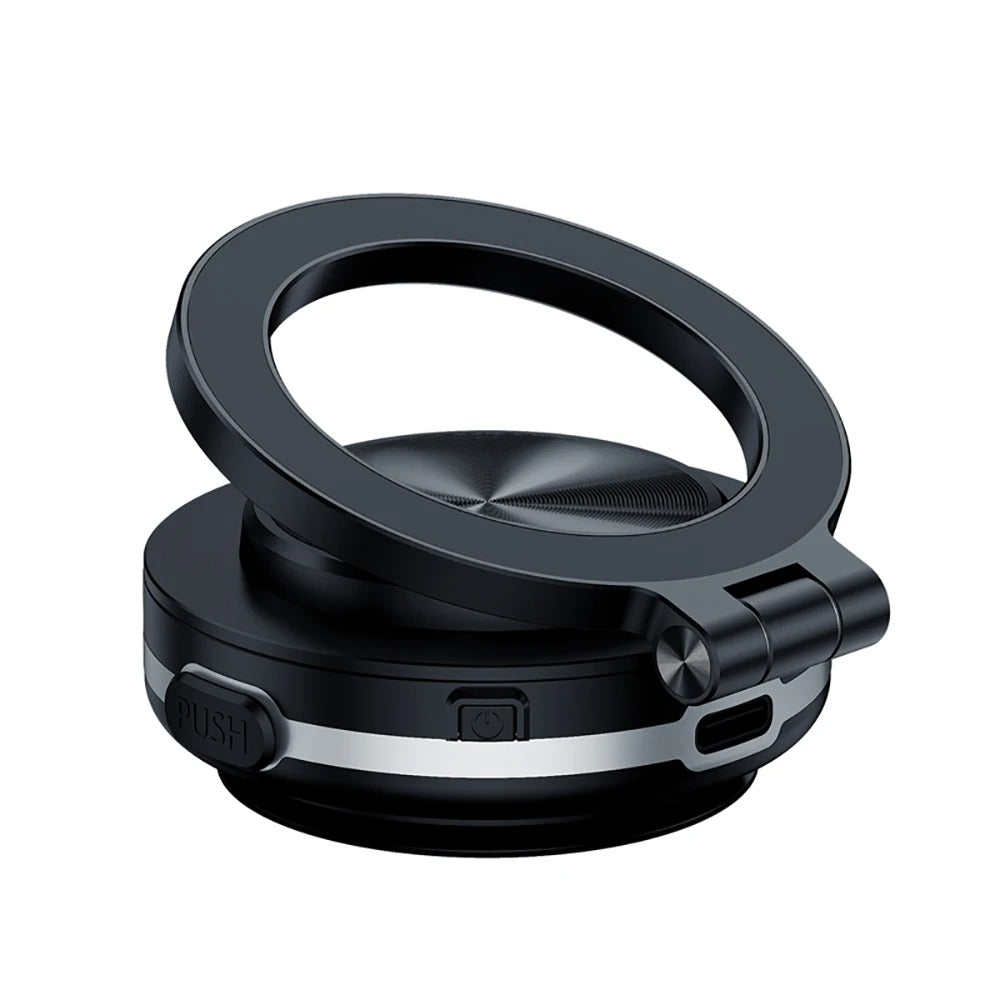 360° Folding Electric-Magnetic Phone Holder with Intelligent Vacuum